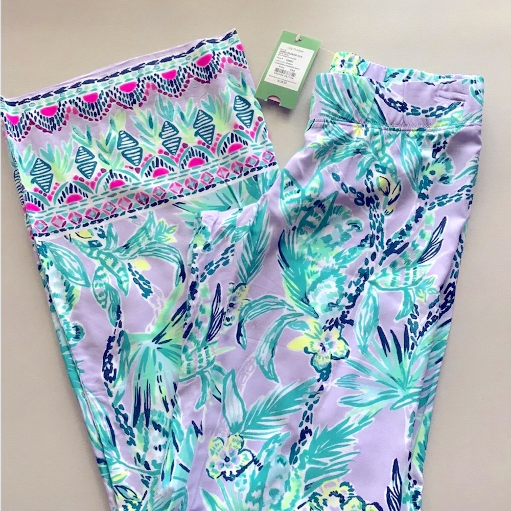 Lilly Pulitzer NWT 33" Bal Harbour Palazzo Pants Its Impawsible $128 Size 2XS - Picture 9 of 10